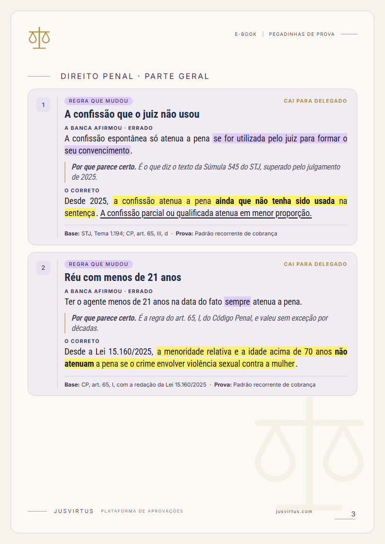Exemplo de página do e-book, com duas pegadinhas